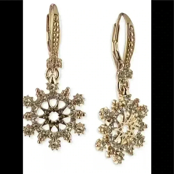 Marchesa Open Work Lever Back Earrings gold tone - Picture 3 of 3